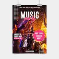 Vecteur gratuit affiche du festival de musique 2021 concept