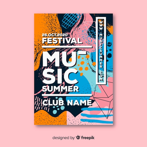 Affiche Du Festival De Musique Abstraite Dessiné à La Main