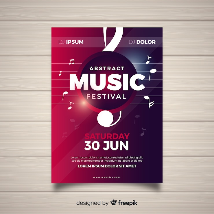 Vecteur gratuit affiche du festival de musique abstraite