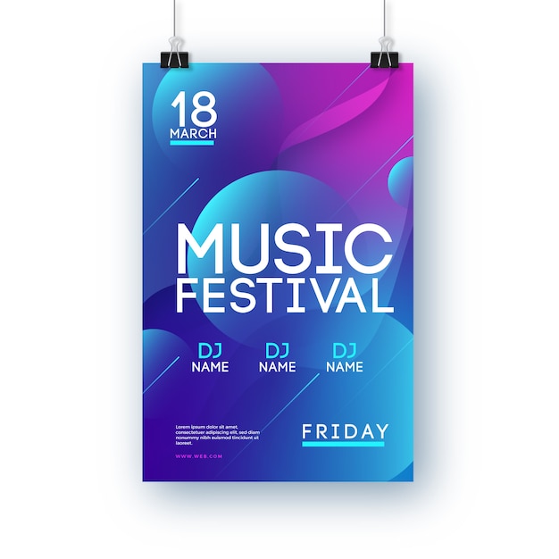 Vecteur gratuit affiche du festival de musique abstraite