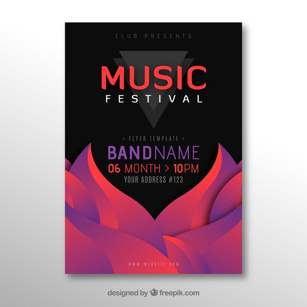 Vecteur gratuit affiche du festival de musique dans un style abstrait