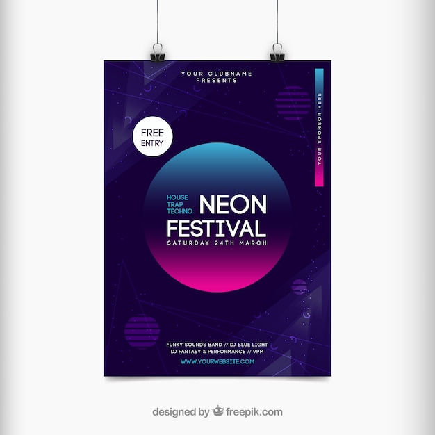 Vecteur gratuit affiche du festival de musique dans un style abstrait