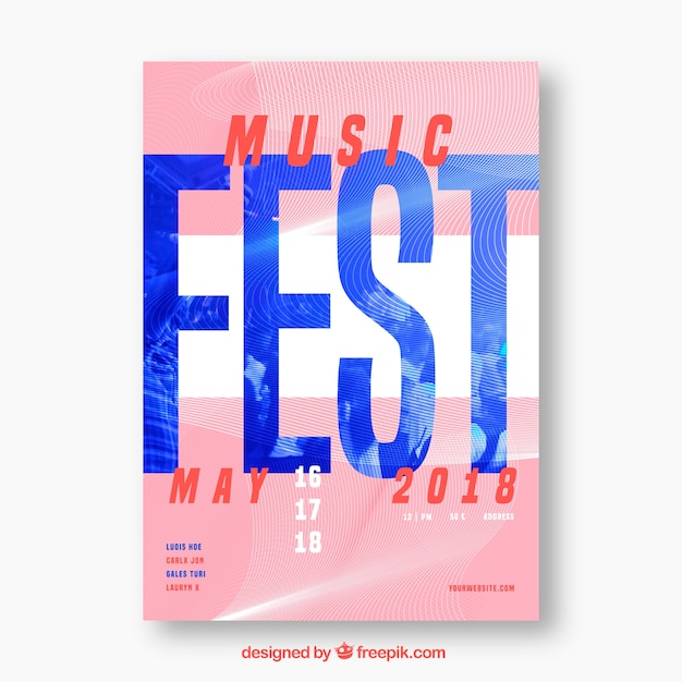 Vecteur gratuit affiche du festival de musique dans le style plat