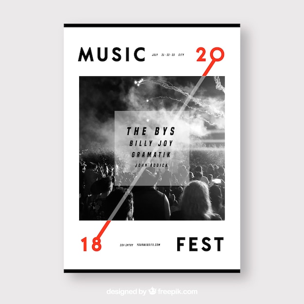 Vecteur gratuit affiche du festival de musique dans le style plat