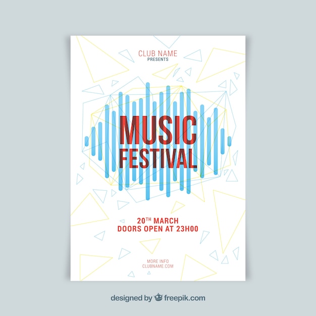 Affiche Du Festival De Musique Dans Le Style Plat