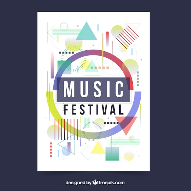 Affiche Du Festival De Musique Dans Le Style Plat