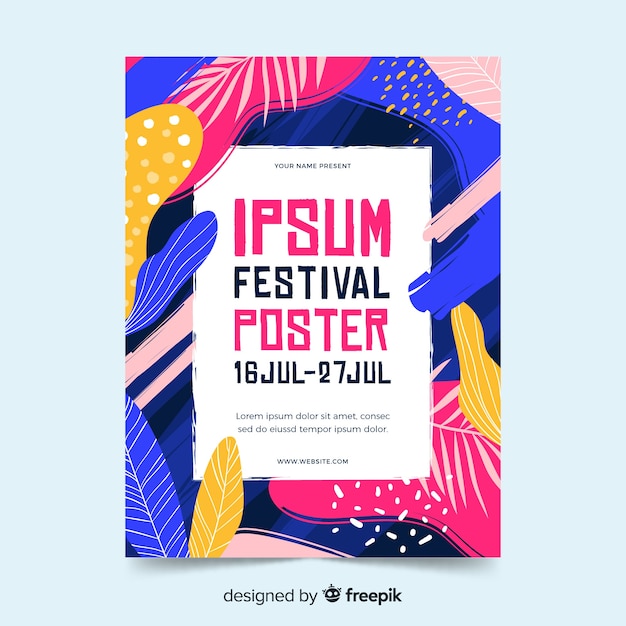 Affiche Du Festival De Musique Dessiné à La Main