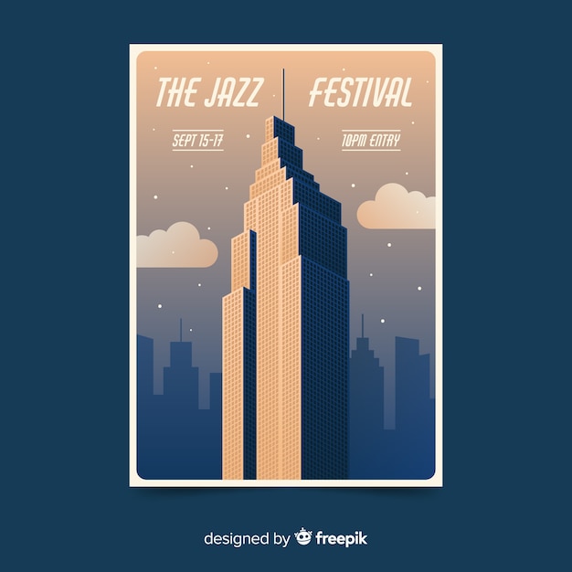 Vecteur gratuit affiche du festival de musique illustration dégradé