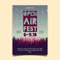 Vecteur gratuit affiche du festival de musique en plein air