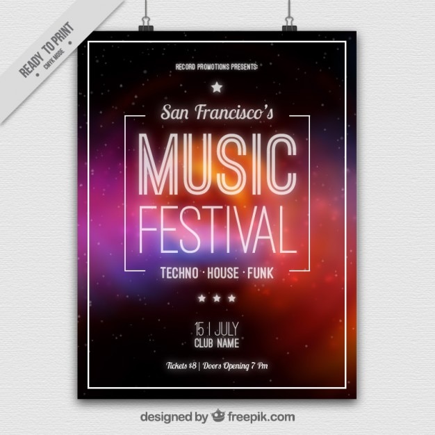 Vecteur gratuit affiche du festival de musique résumé