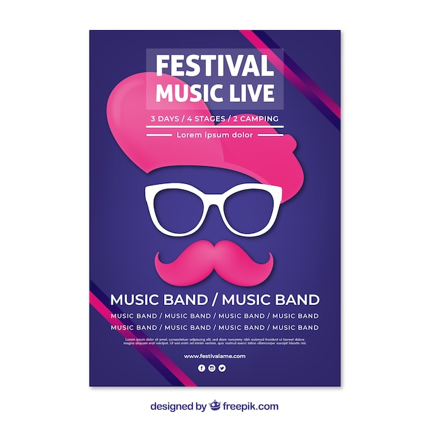 Vecteur gratuit affiche du festival de musique