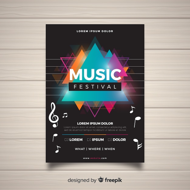 Vecteur gratuit affiche du festival de musique