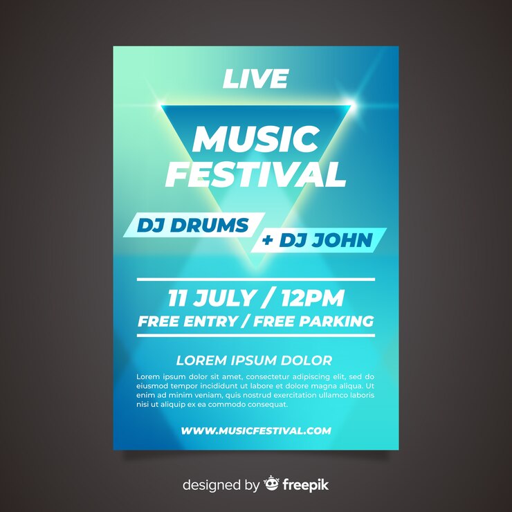 Vecteur gratuit affiche du festival de musique