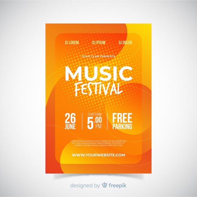 Vecteur gratuit affiche du festival de musique