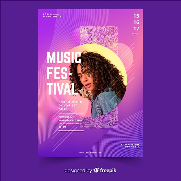 Vecteur gratuit affiche du festival de musique