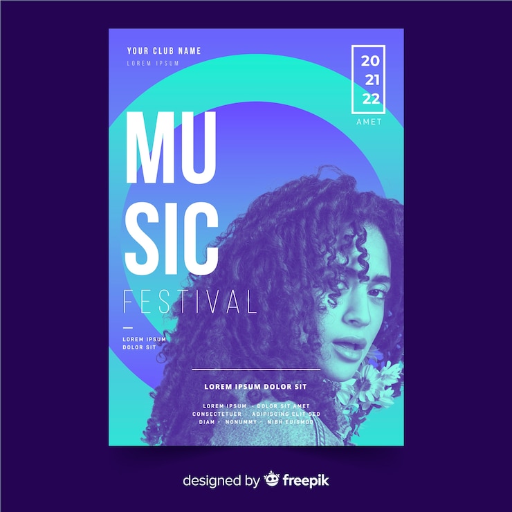Vecteur gratuit affiche du festival de musique