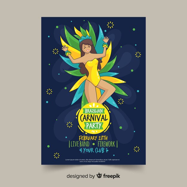 Affiche Du Parti De Carnaval Brésilien