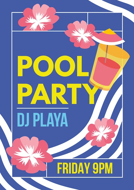 Vecteur gratuit affiche du pool party