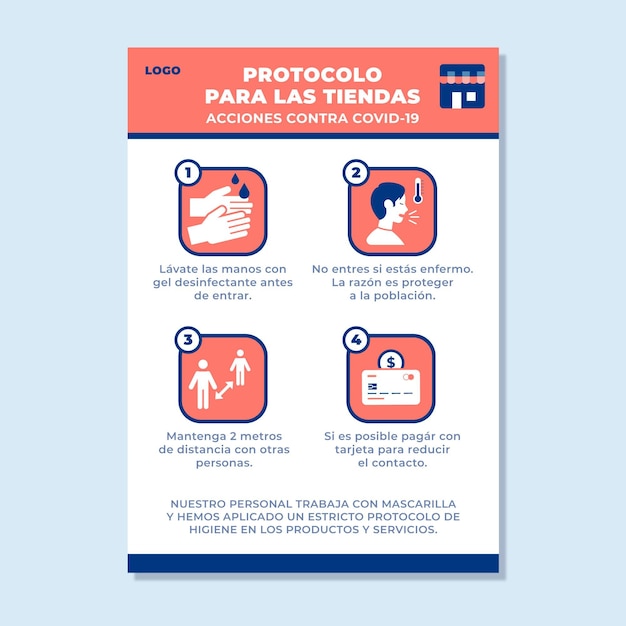 Affiche du protocole de sécurité contre les coronavirus pour les entreprises