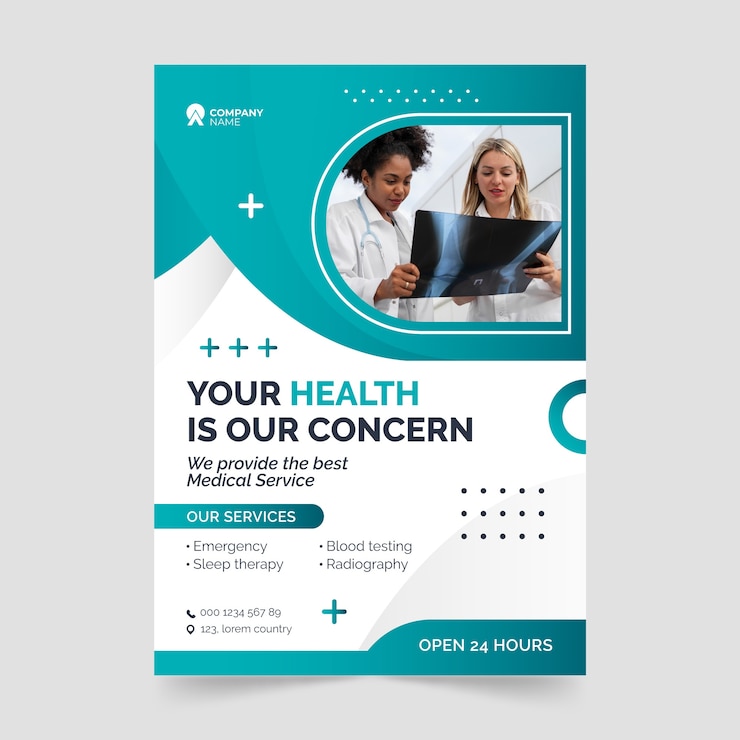 Vecteur gratuit affiche du service de santé hospitalier