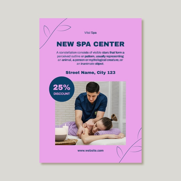 Vecteur gratuit affiche du spa vital duotone