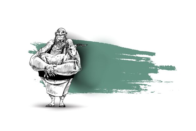 Affiche EidalAdha pour la fête du sacrifice Illustration vectorielle dessinée à la main