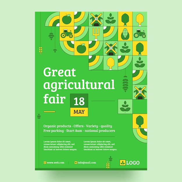 Vecteur gratuit affiche d'entreprise agricole dessinée à la main