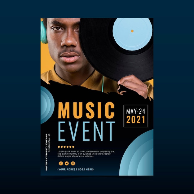 Vecteur gratuit affiche de l'événement musical 2021