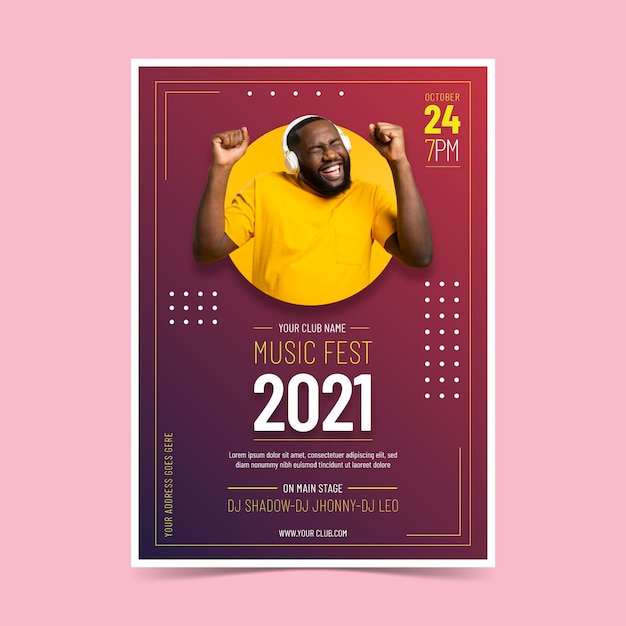 Vecteur gratuit affiche de l'événement musical 2021