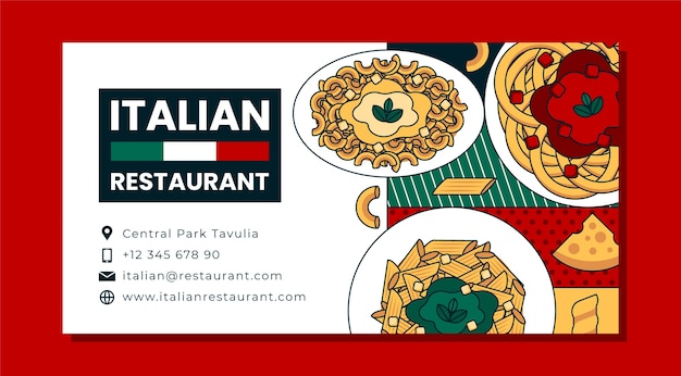 Vecteur gratuit affiche facebook de restaurant italien design plat