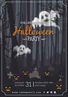 Vecteur gratuit affiche de fantôme halloween