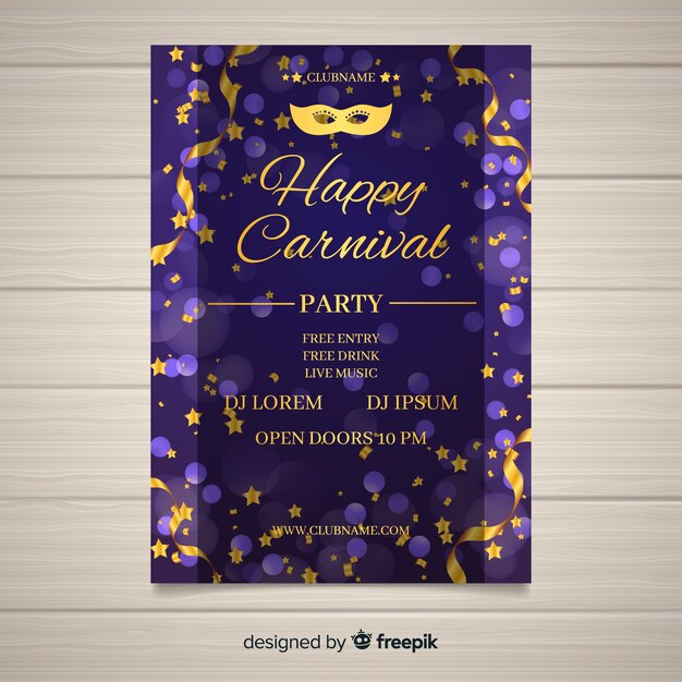 Affiche De Fête De Carnaval Tempalte