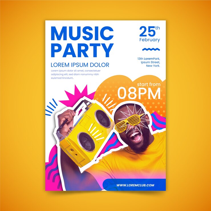 Vecteur gratuit affiche de fête de la culture zine dégradé