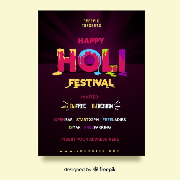 Affiche De La Fête Du Festival De Holi