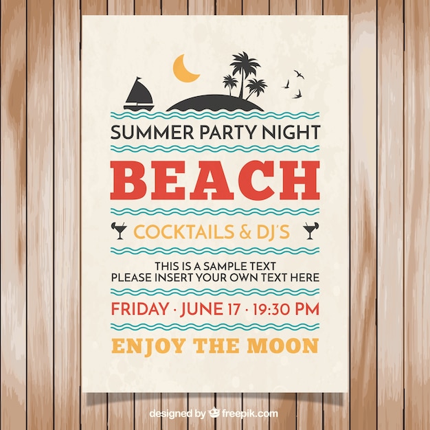 Vecteur gratuit affiche de fête d'été