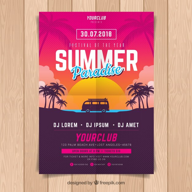 Affiche de fête d&#39;été