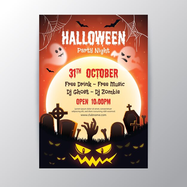 Vecteur gratuit affiche de fête d'halloween au design réaliste