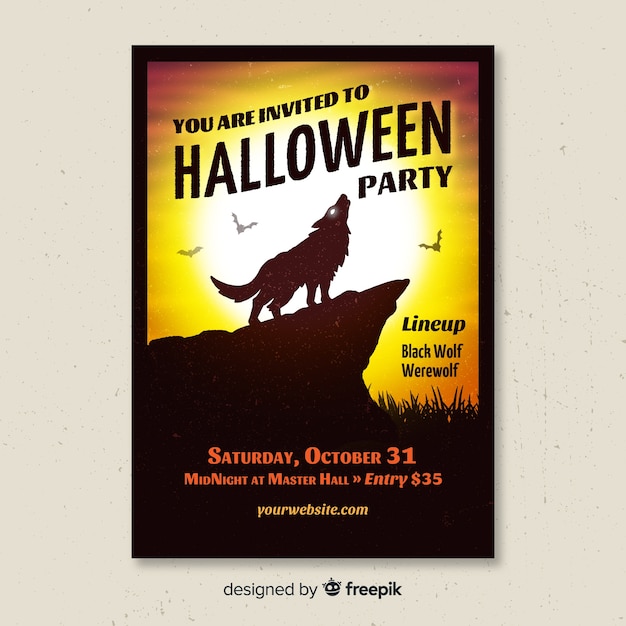 Affiche De Fête Halloween Effrayant Avec Un Design Plat