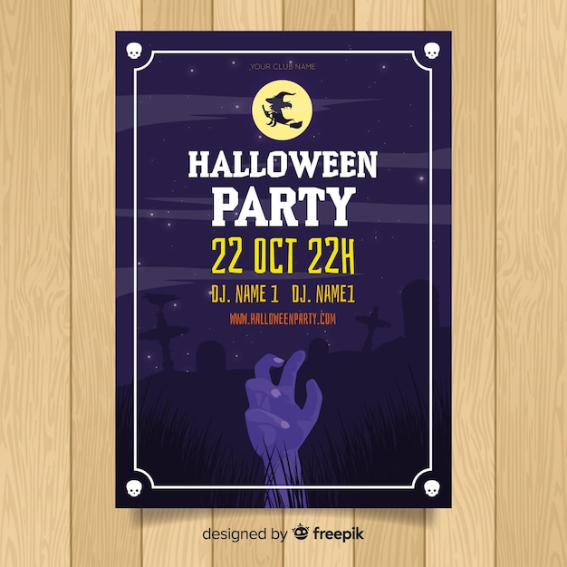 Vecteur gratuit affiche de fête halloween moderne dessiné à la main