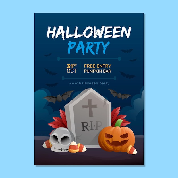 Vecteur gratuit affiche de fête d'halloween de style dessiné à la main