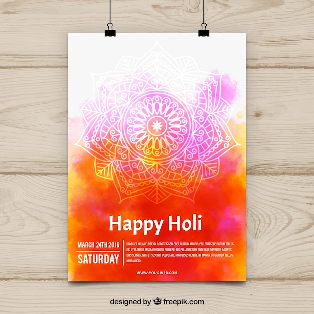 Vecteur gratuit affiche de fête heureuse holi