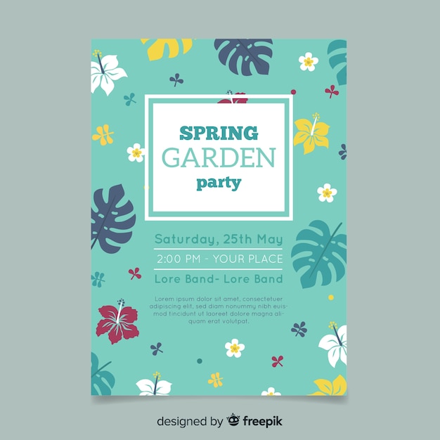 Vecteur gratuit affiche de la fête de jardin