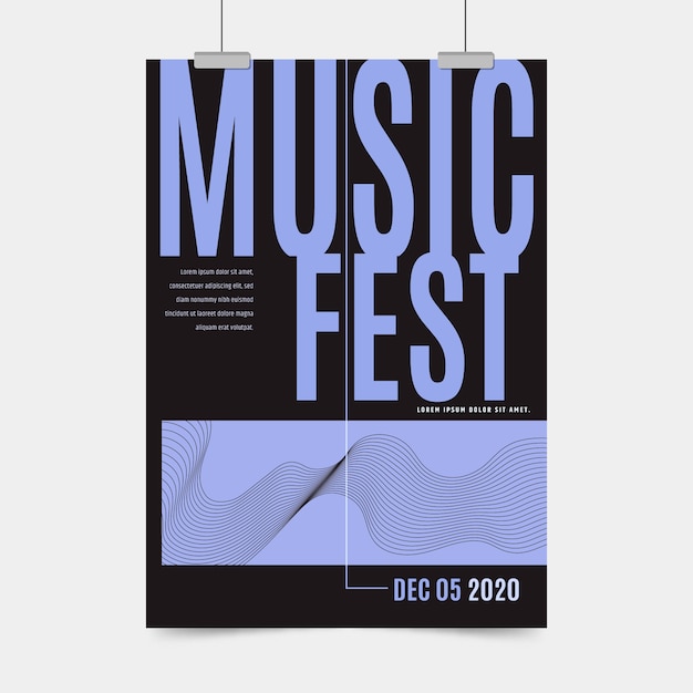 Vecteur gratuit affiche de fête de musique abstraite