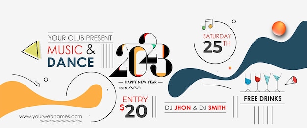 Affiche De Flyer D'événement De Fête De Musique De Noël Du Nouvel An 2023 Pour Les Médias Sociaux