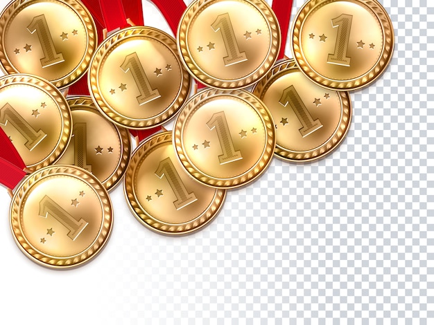 Vecteur gratuit affiche de fond des médailles d'or