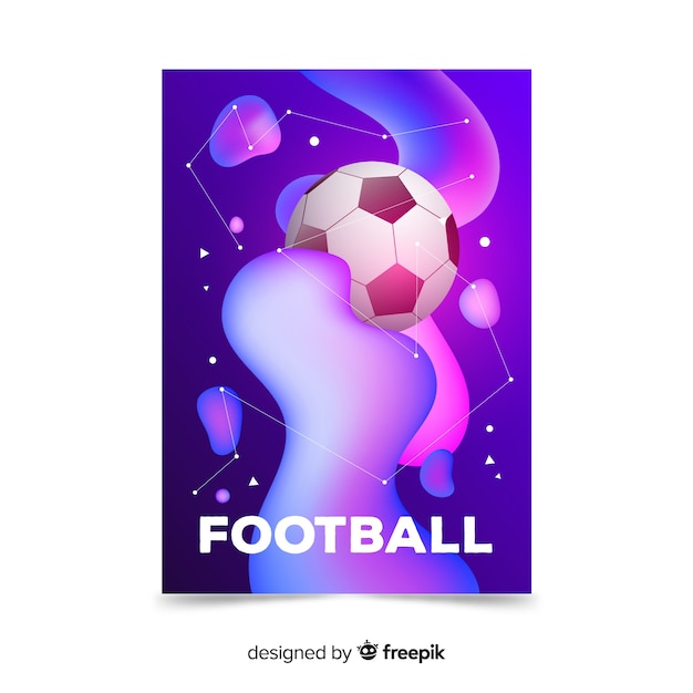 Vecteur gratuit affiche de football modèle effet liquide