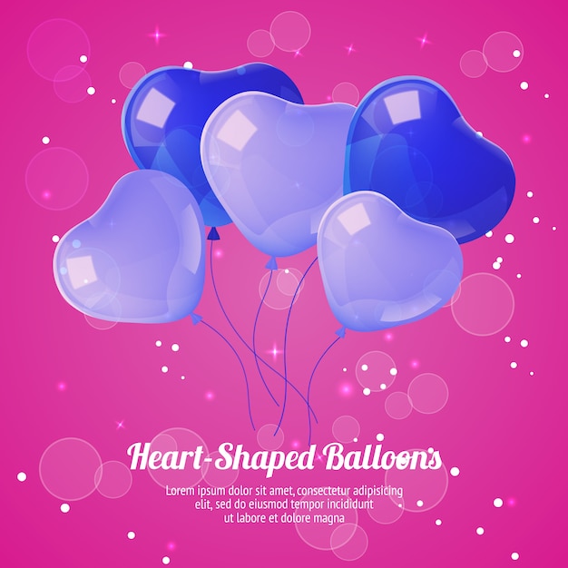 Affiche En Forme De Coeur De Ballons