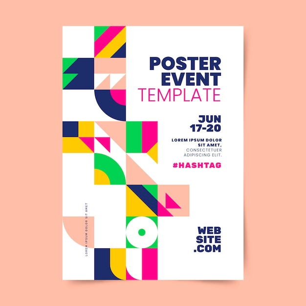 Vecteur gratuit affiche de formes abstraites design plat