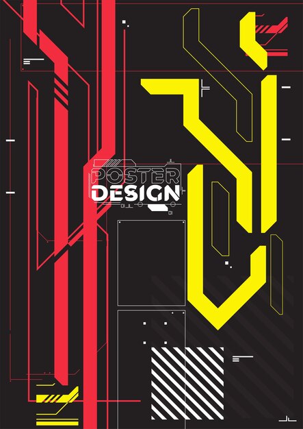 Affiche futuriste rétro Cyberpunk Illustration vectorielle
