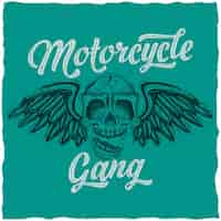 Vecteur gratuit affiche de gang de motards